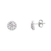 18 Karat Gold - 750 Weissgold Ohrstecker mit Zirkonia Steinen - 269265